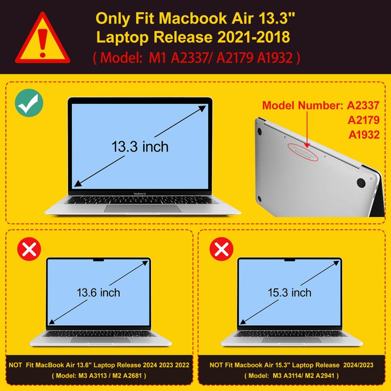 Mektron for MacBook Air 13 inch Case A2337 M1 A2179 A1932 with Retina Display & Touch ID Plastic Hard Shell Laptop Case for MacBook Air 13 Cover 2020 2019 2018 Release,Cloud & Lightning - Image 2